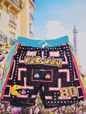 Pac-Man‎ Basketball Mesh Shorts Size Large New